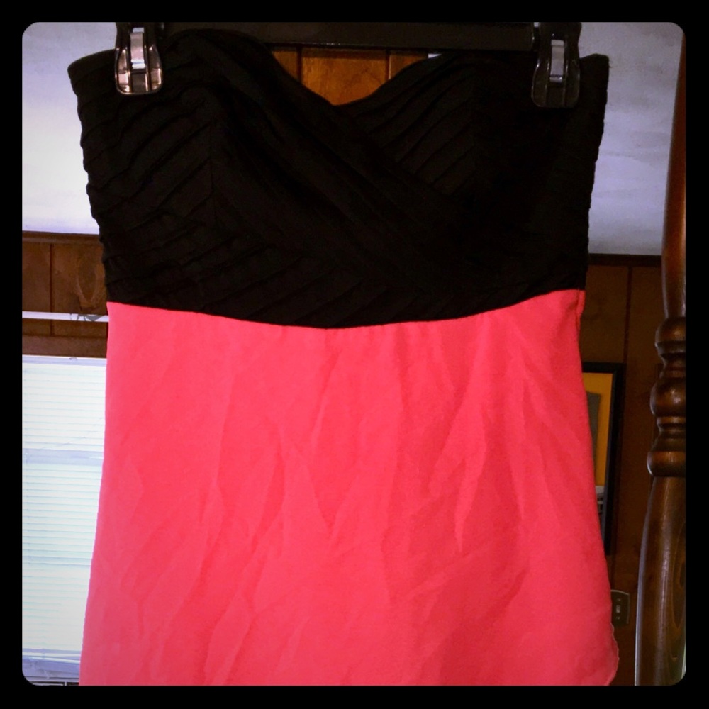 Strapless hi-low dress